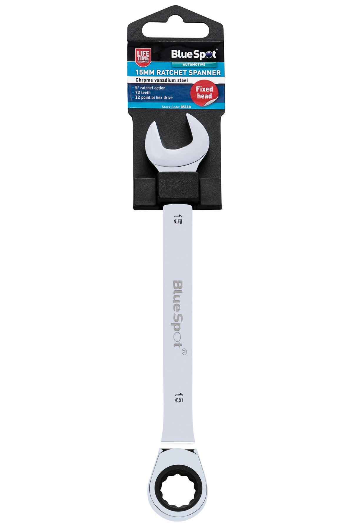 Blue Spot Tools - Κλειδί Ρολού 15mm, Χρώμιο Βανάδιο, Σταθερή Κεφαλή