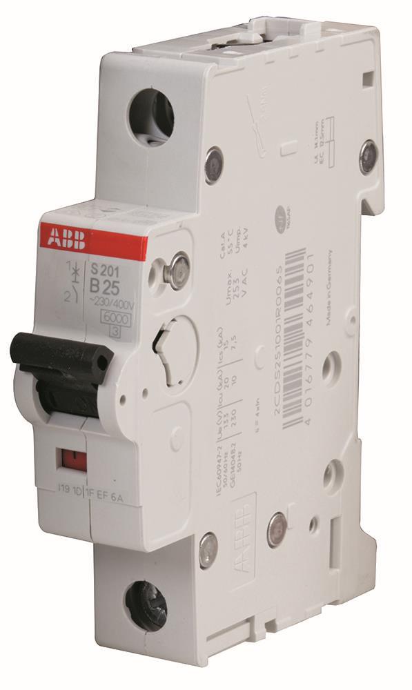 ABB 25A Type B MCB, 1-pools, 277VAC
