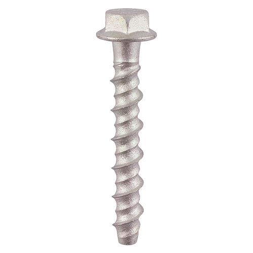 Timco - Bóltaí Maosánaíochta Flanbhunaithe Heicseagánacha, 6.0 x 50mm, Airgid (