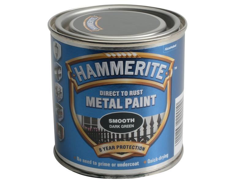 Hammerite Pintura para Metal Verde Oscuro Liso, 250ml