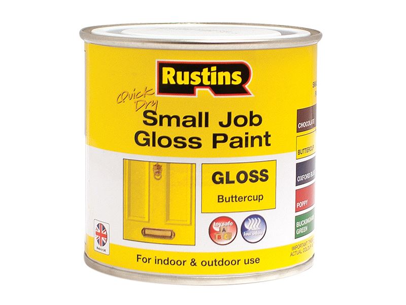 Rustins Cat Kering Cepat Untuk Kerja Kecil Gloss 250ml Warna Buttercup