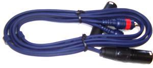RARAION 2x 3-Pin XLR to 2x RCA Lead, 1.5m, Blue