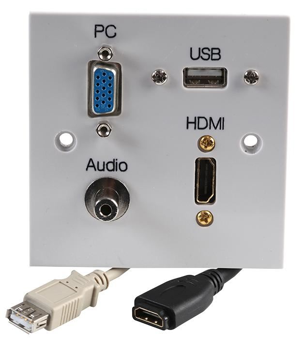 PRO SIGNAL - Pláta Balla Ilmheán 1-Gang le HDMI, VGA, Fuaime & USB