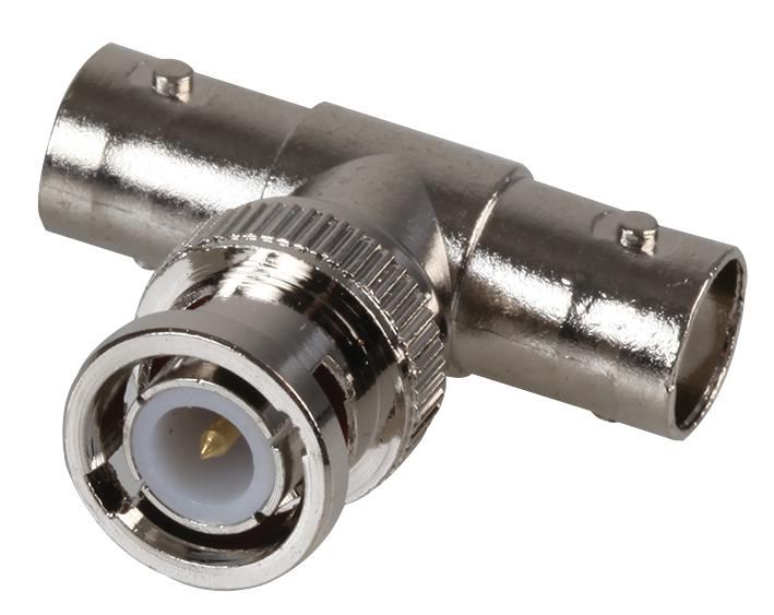 PRO SIGNAL Adaptador en T BNC Macho a 2 Hembras, 50 Ohmios, Latón Niquelado