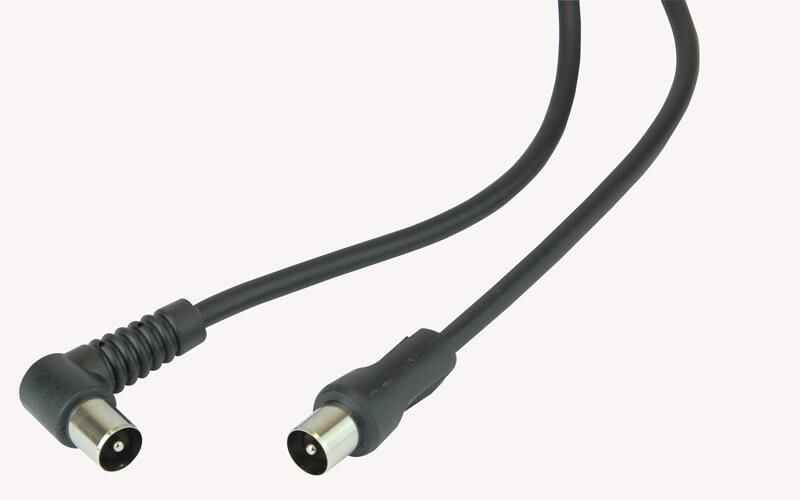Pro Signal 90° Coax TV Aerial Lead, 2m Black