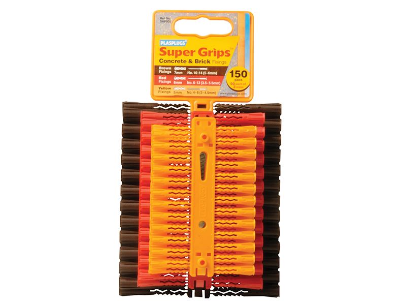 Plasplugs SAP 505 Socsháithníní Balladh Crua Super Grips Measctha (Pacáiste 150