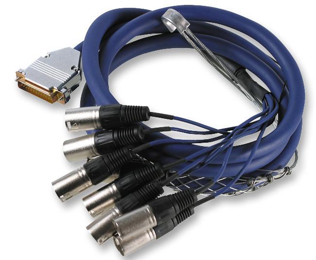 Pro Signal 25-Pin D-Sub Male to 8x 3-Pin XLR Male Cable, 2m, Blue