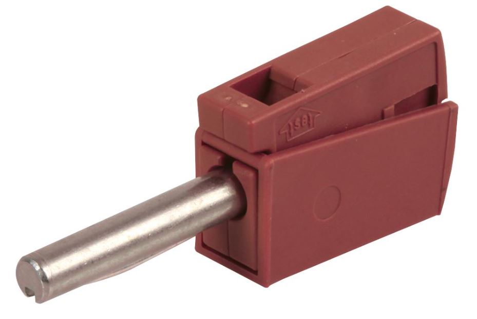 WAGO - Plug Banana Dearg 4mm le Clamp Cás, 28-14AWG, 42V 20A
