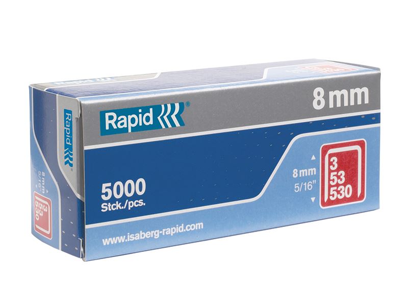 Rapid 53/8B 8mm Galvanised Staples (5000 Pack)