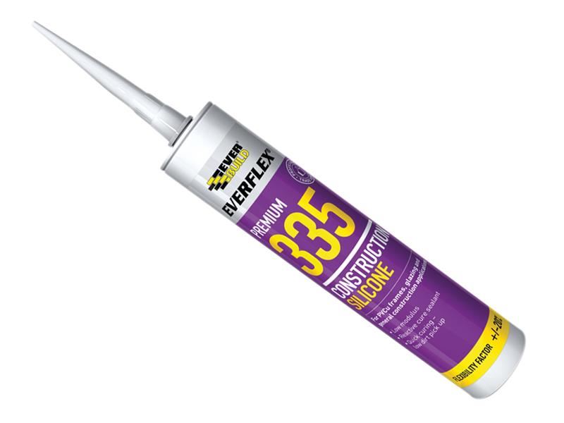 Everbuild Sika Everflex 335 Construction Silicone, Transparent, 295ml