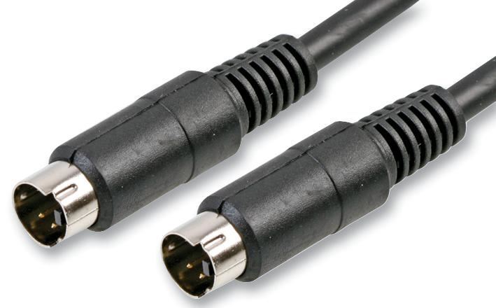 PRO SIGNAL - Kabel Mini-DIN 4 Pin (S-VHS) Lelaki ke Lelaki, 1m Hitam