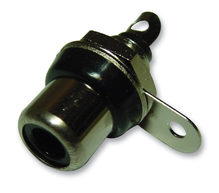 Pro Signal 2-Pole Phono Socket, Black & Nickel Plated