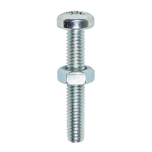 Timco Viti Meccaniche a Testa Tonda M6 x 40mm con Dadi Esagonali (Confezione da