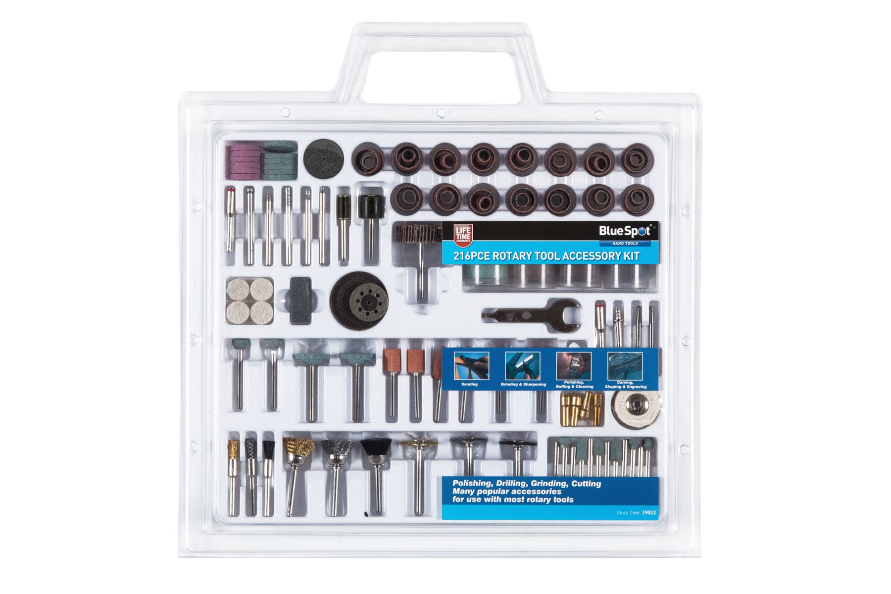 Blue Spot Set Accessori per Smerigliatrice 216 Pezzi