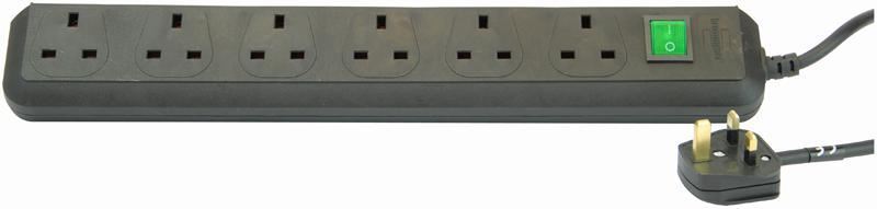 Brennenstuhl Eco-Line 6 Gang Switched Extension Lead, 1.5m Black