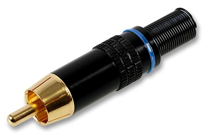 PRO SIGNAL - Fiche RCA plaquée or, Noir et Bleu