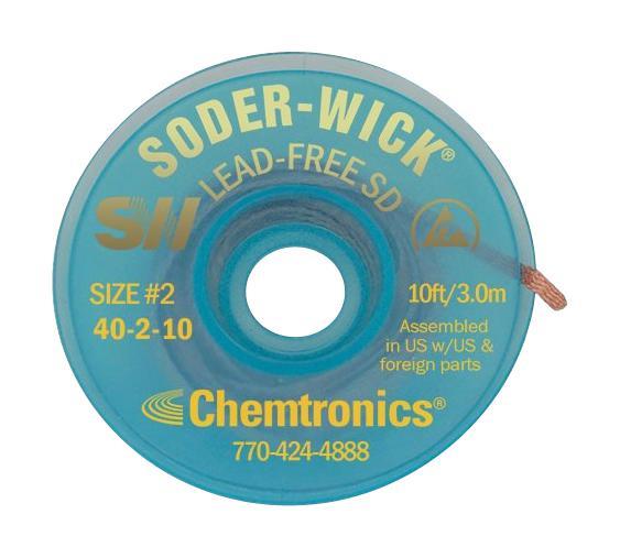 CHEMTRONICS Solder-Wick Λωρίδα Αποσυγκόλλησης Χωρίς Μόλυβδο, 1,5mm x 3m