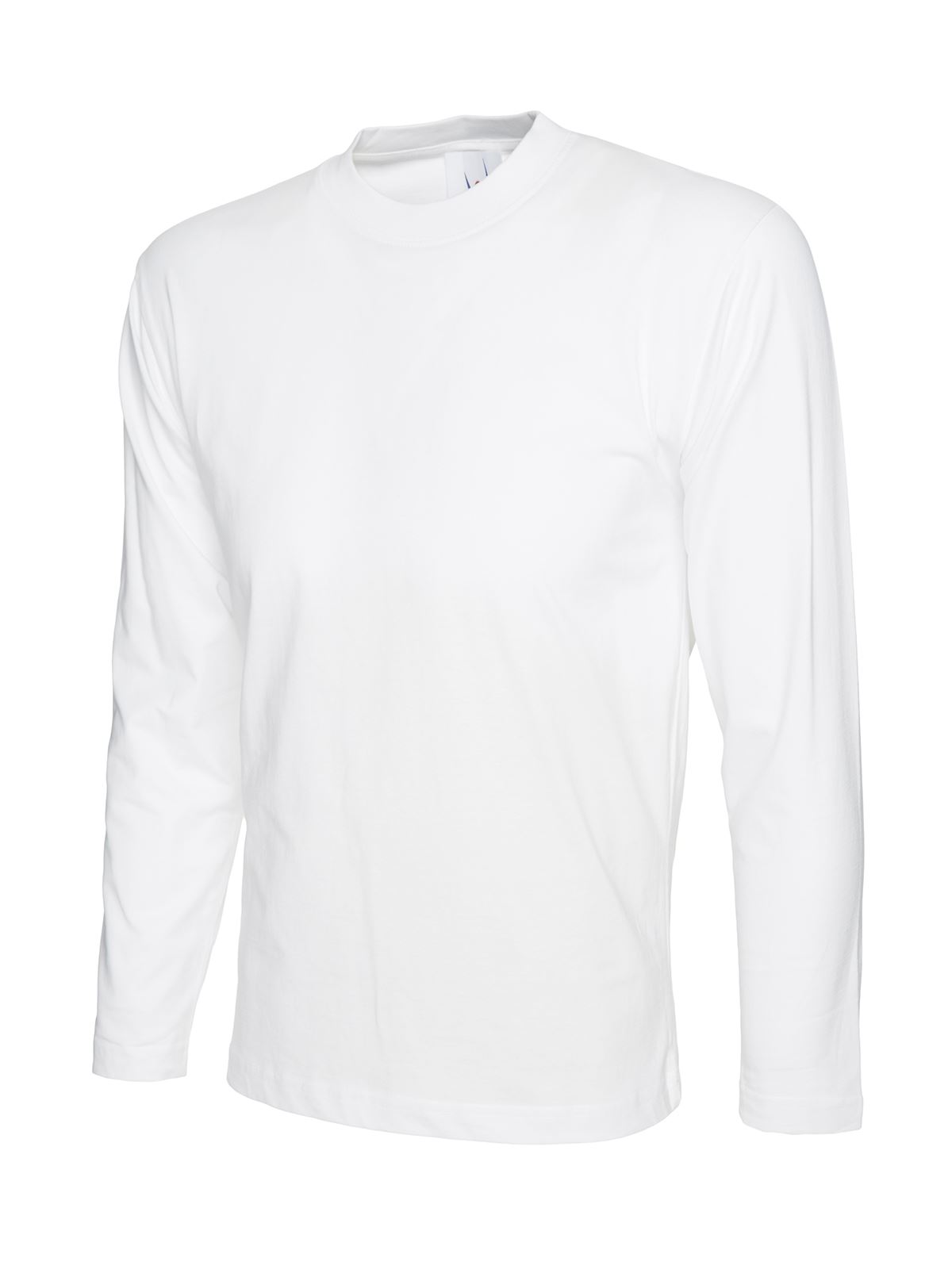 Uneek Unisex Long Sleeve T-shirt, White, 3XL