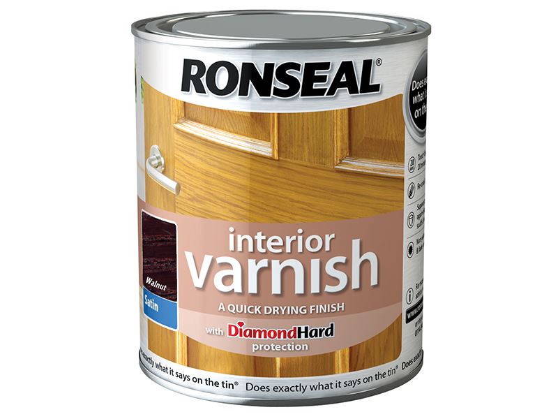 Ronseal Quick Dry Satin Walnut Interior Varnish, 250ml