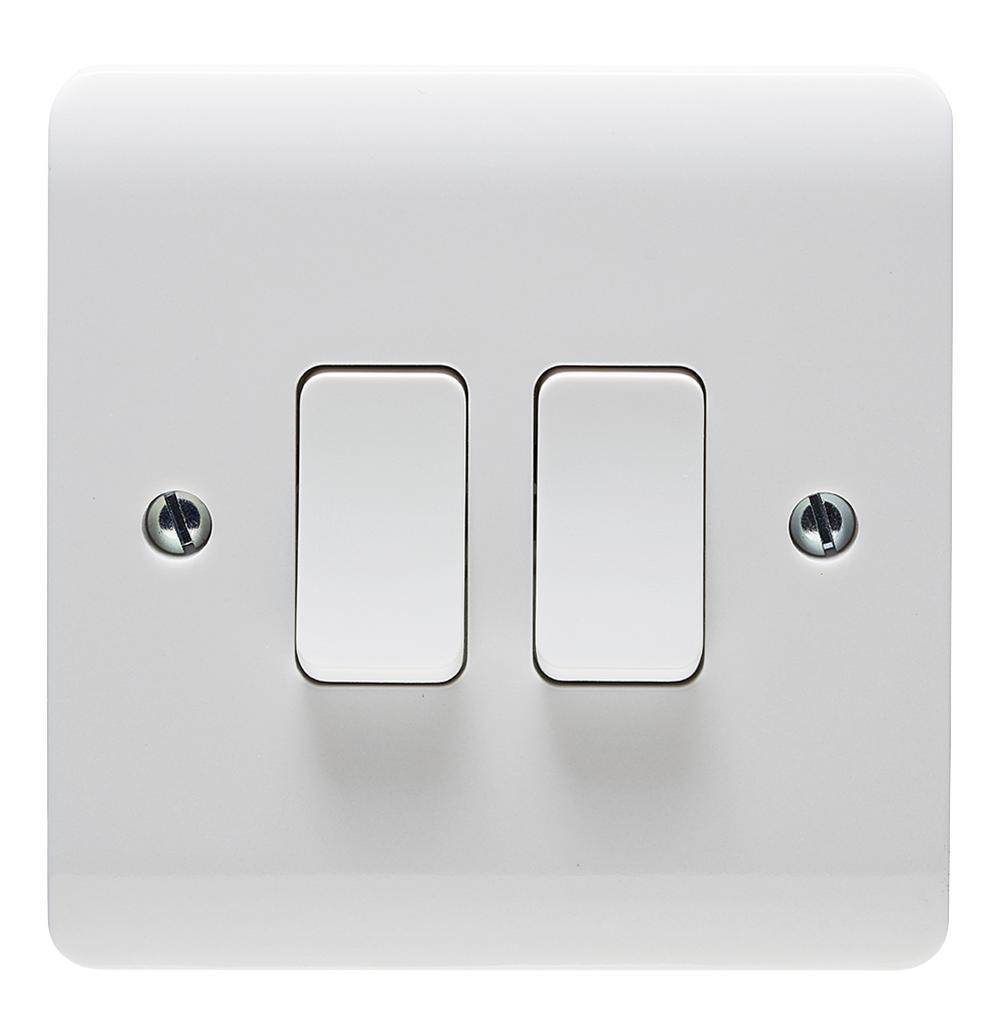 CRABTREE - Instinct 2-fach Wandschalter, 10AX, schlankes Design