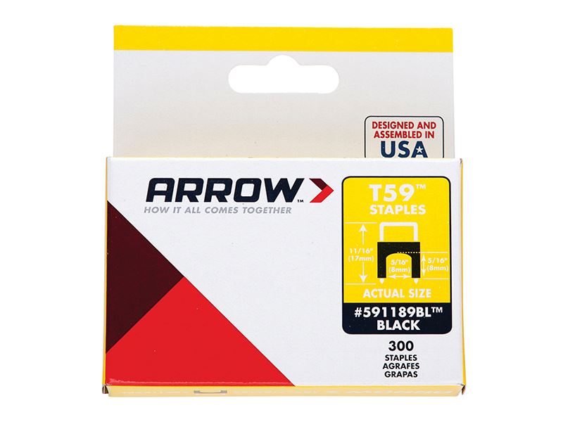 Arrow - Staples Berpenebat T59 Hitam 6 x 6mm (Kotak 300)