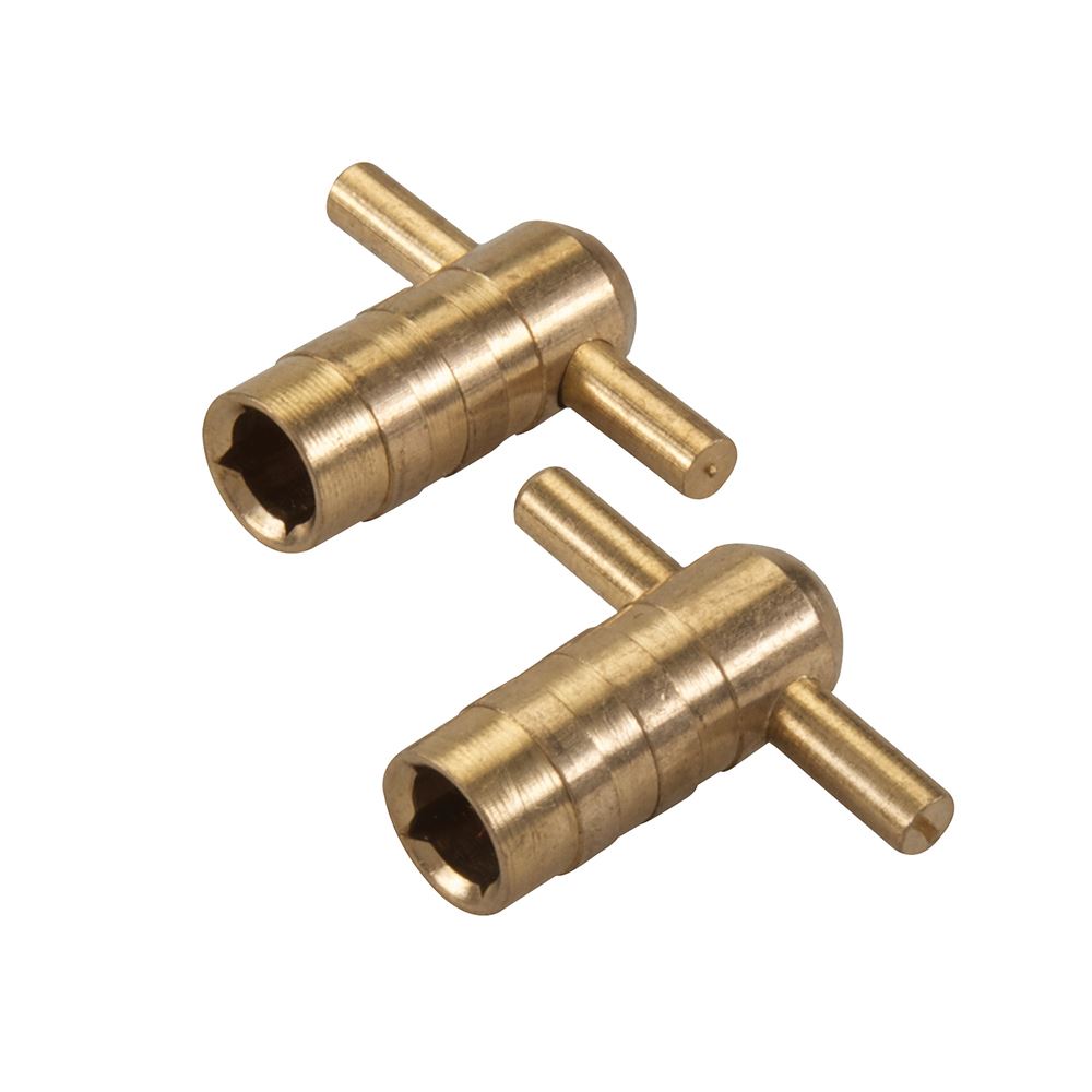 Silverline Radiator Bleed Key, Brass, 2-Pack