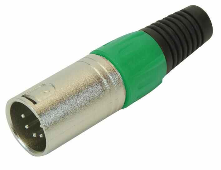Pro Signal 5-Pole XLR Plug with Green Strain Relief