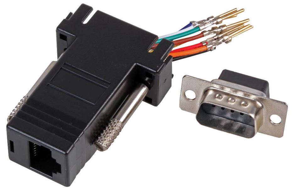 PRO-SIGNAL מתאם DB9 זכר ל-RJ45 נקבה עבור חיבור סיריאלי