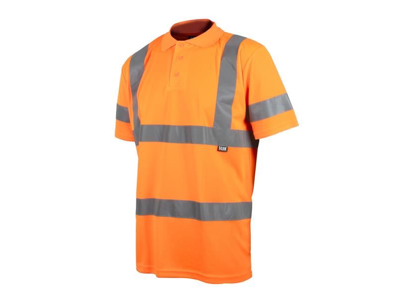 Polo haute visibilité orange Scan - Classe 2, Taille L (42 po)