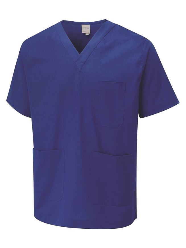 Uneek Unisex Scrub Tunic - Polyester/Cotton Blend - Royal - XS