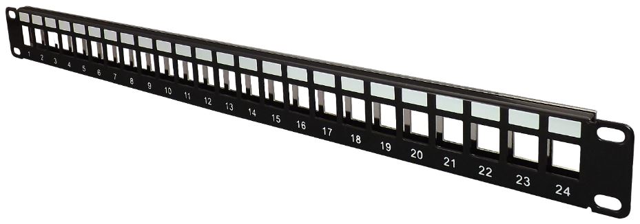 TUK 24 Port Unpopulated Keystone Patch Panel, 1U Rack Mount