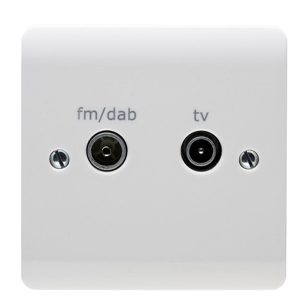 Crabtree Instinct Twin TV, FM/DAB Socket Faceplate