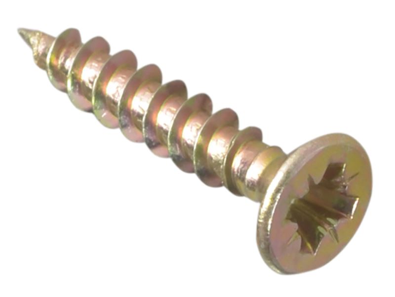 ForgeFix Parafusos Multi-Uso Pozi, Amarelo Zincado, 3.5x20mm, Pacote