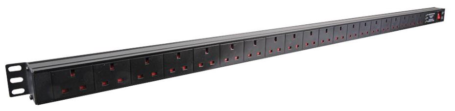 LMS Data יחידת חלוקת חשמל 1U עם הגנה מ־20 שקעים 20A