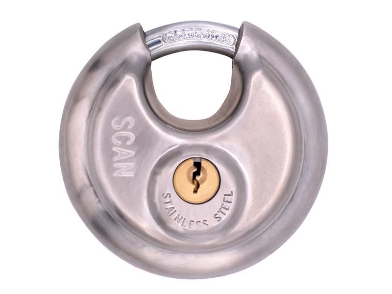 Scan Cadeado de Disco em Aço Inoxidável, 70mm, 5 Pinos com Segredo em Latão
