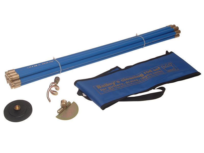 Bailey 5431 Universal 3/4in Drain Rod Set with Brass Fittings