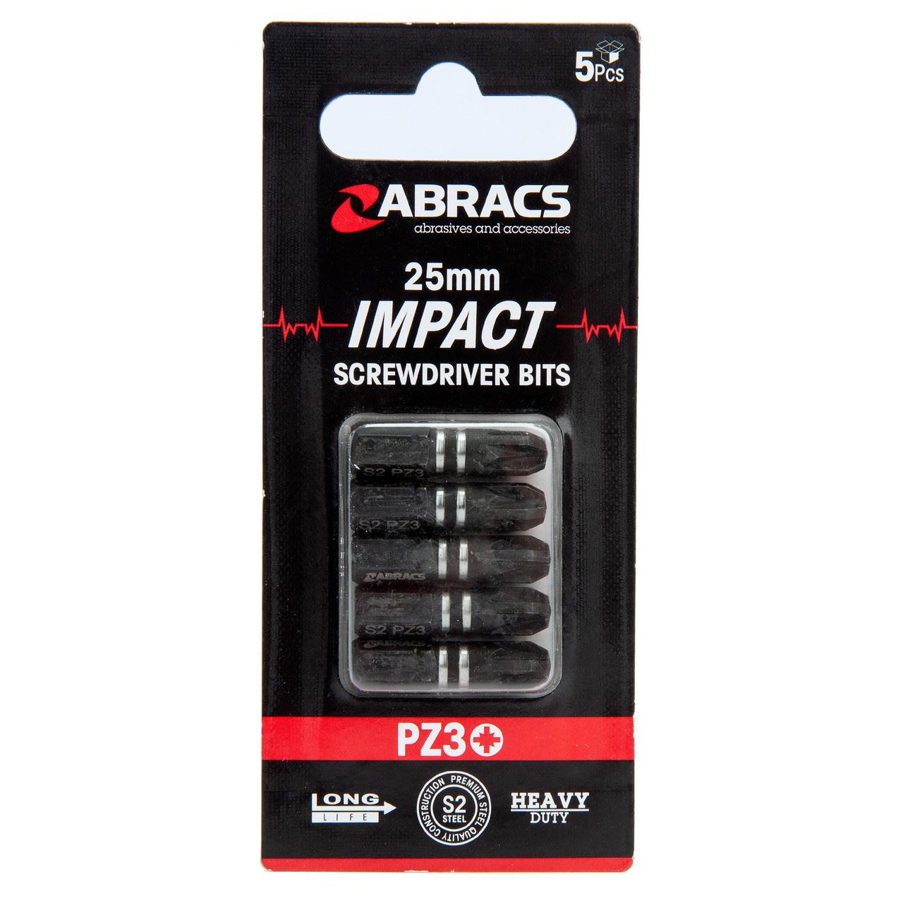 Abracs IPZ32505 PZ3 임팩트 드라이버 비트 25mm, 5개입