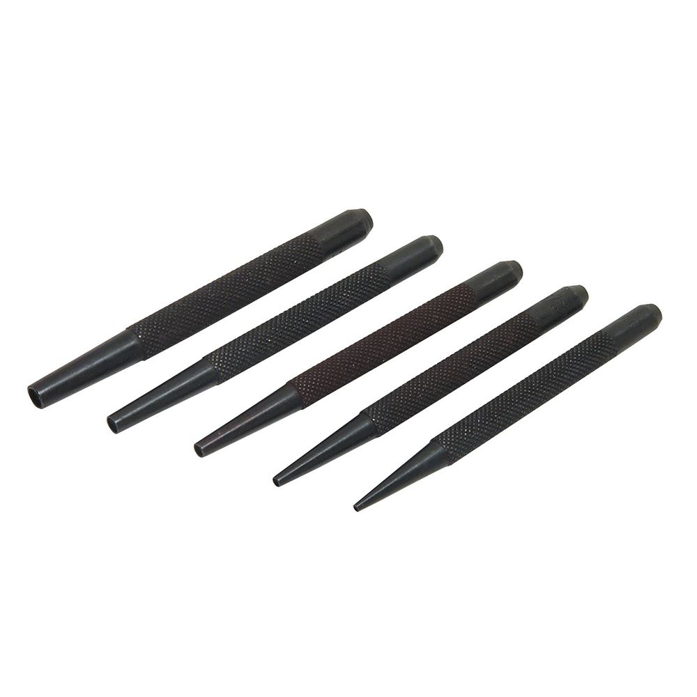 Silverline Nail Punch Set, 5-Piece, 1.5-5mm, Hardened Steel