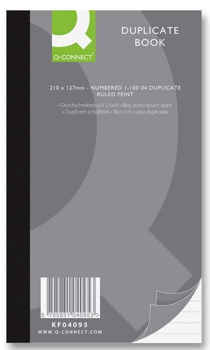 Q CONNECT Carnet à souches, 210x127mm, 100 pages