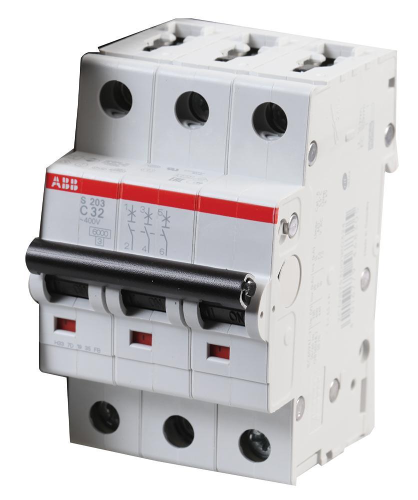ABB 32A TP Type C MCB, 3 Pole, 440V