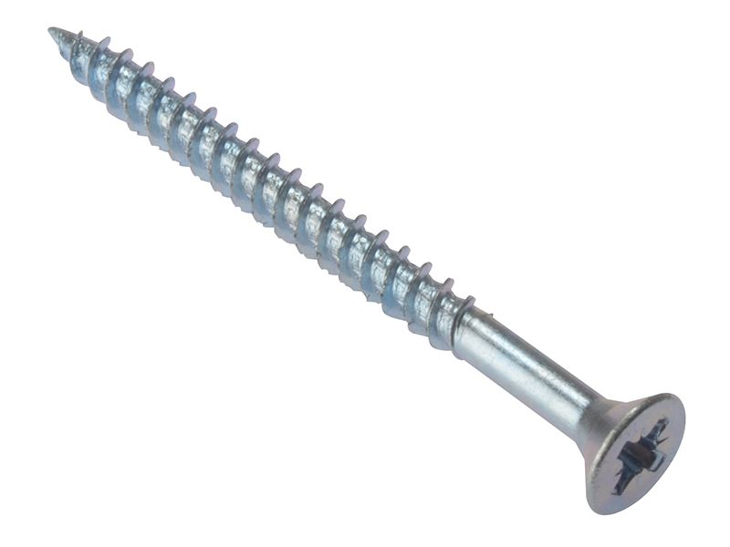 ForgeFix Pozi Screw, Countersunk, Zinc Plated, 3/4in x 8, Box of 200