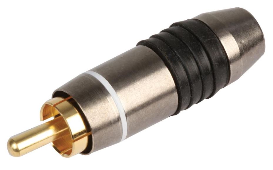 PRO SIGNAL RCA Phono Plug, Gold Plated, Black/White