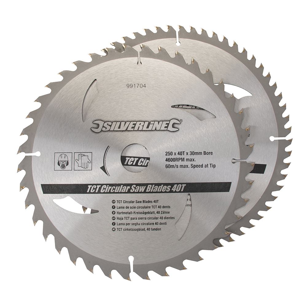 Silverline - Bilah Gergaji Bulat TCT 40, 60T 2pk