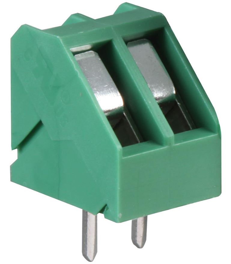 CAMDENBOSS Borne de connexion à serrage relevé 45° pas 5mm, 2 pôles, 15A