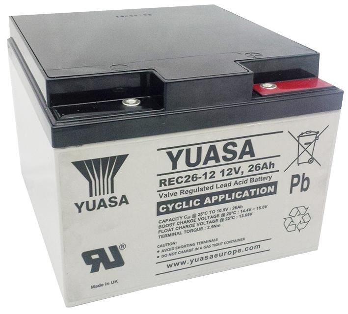 YUASA 12V 26Ah VRLA hluboko-cyklová baterie