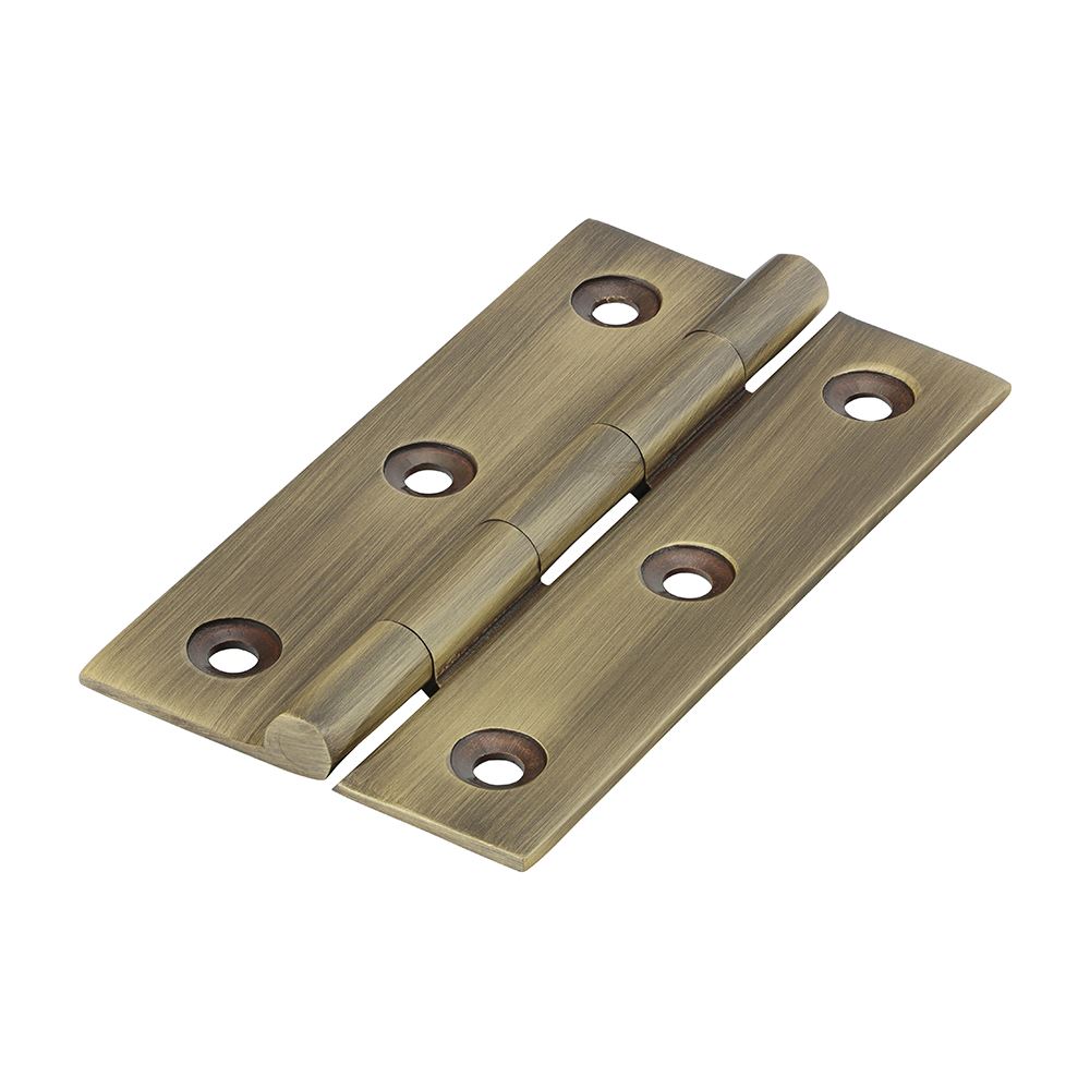 Timco Solid Drawn Brass Hinge, Antique Brass, 75x40mm, 2-Pack