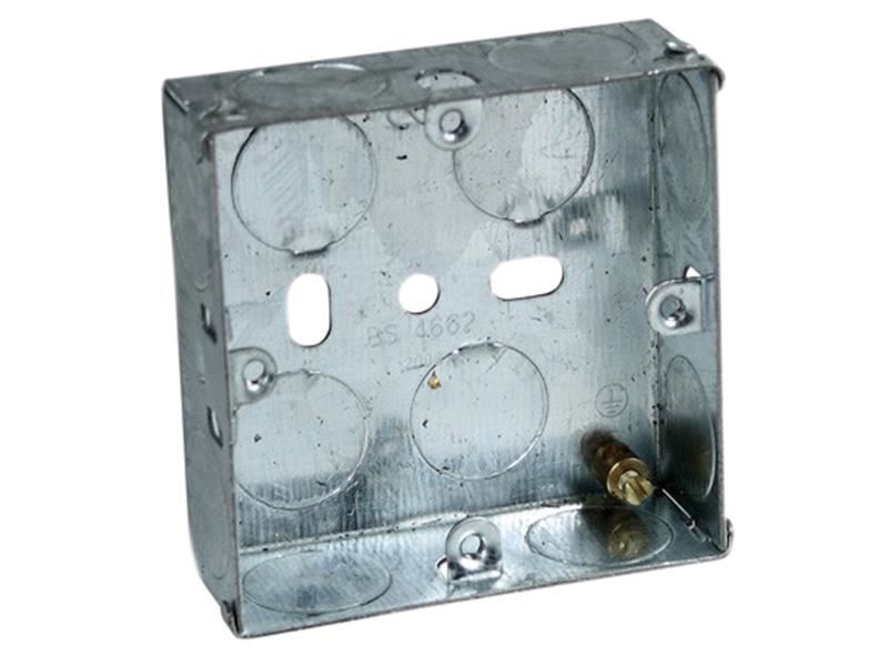 Axiom Electrical - Μεταλλικό Κουτί Υποδοχής Μονής Πρίζας 35mm (Συσκευασία απο 2