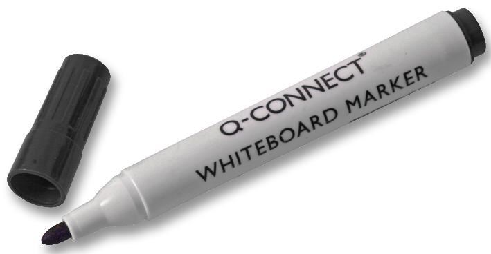 Q Connect Whiteboard Markers - 10 stuks, Zwart, 2mm bullet punt