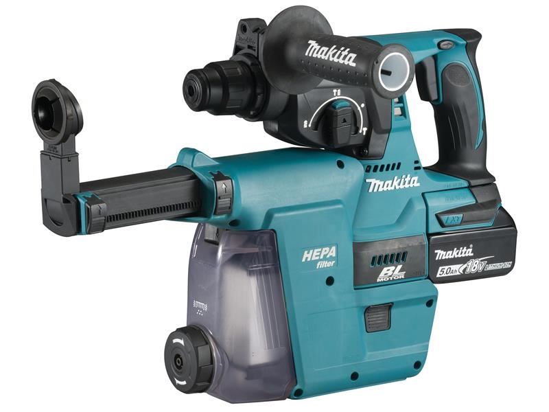 Makita DHR242RTJW SDS Plus 18V 鎚鑽連吸塵套裝 2 x 5.0Ah鋰電池