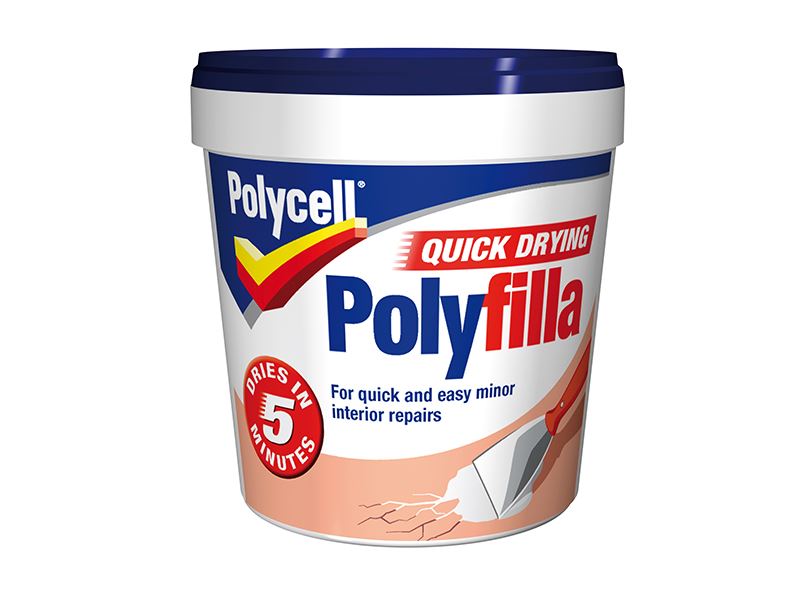 Polycell Quick Drying Polyfilla, 1kg Tub, Multi-Purpose Filler